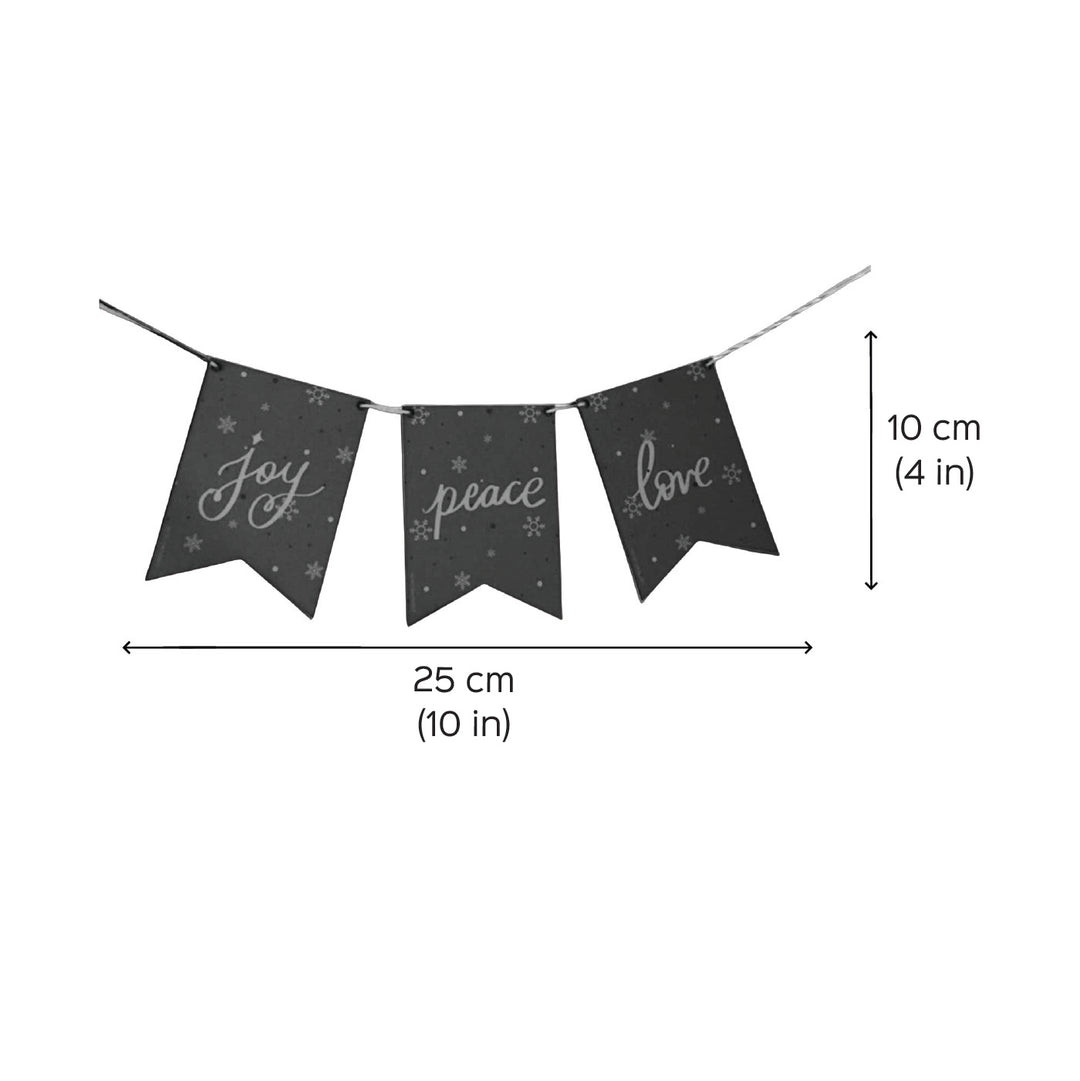 Handmade Joyful Wishes Mdf Wood Garland/ Bunting For Christmas Wall Decoration