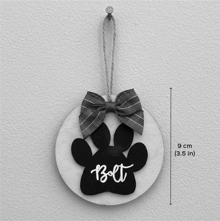 Personalized Hand-Painted MDF Paw Print Treasure Christmas Ornament
