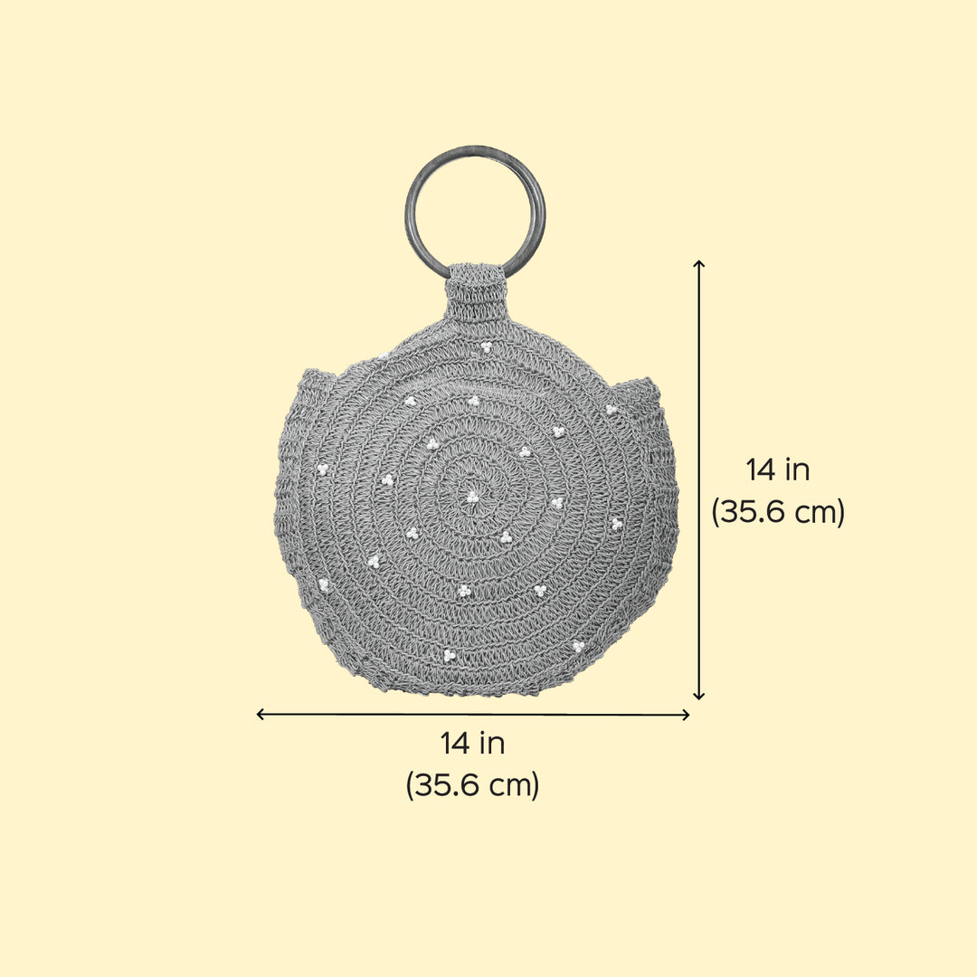 Handmade Pearl Embellished Regal Jute Handbag