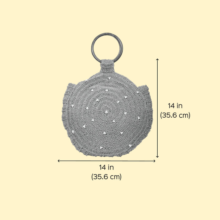 Handmade Pearl Embellished Regal Jute Handbag