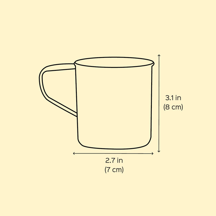 Hand-Painted Black Floral Kashmiri Art Stainless Steel Mug