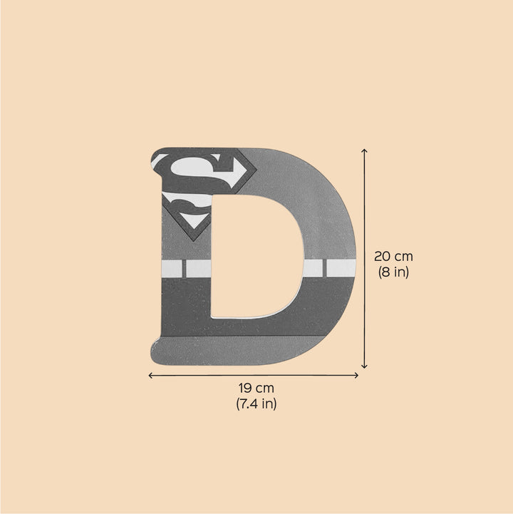 Handmade Superman Theme MDF Wood 3D Wall Letter For Kids - D