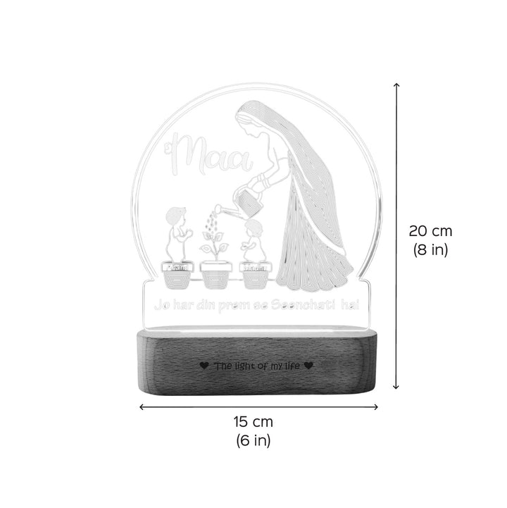 Personalized Mom The One Who Makes Life Bloom Theme Acrylic Lamp For Mothers