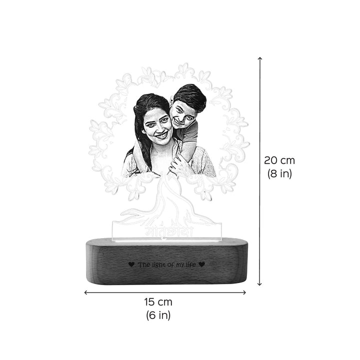 Photo Personalized "Matruchaya" Engraved Acrylic Lamp For Mothers