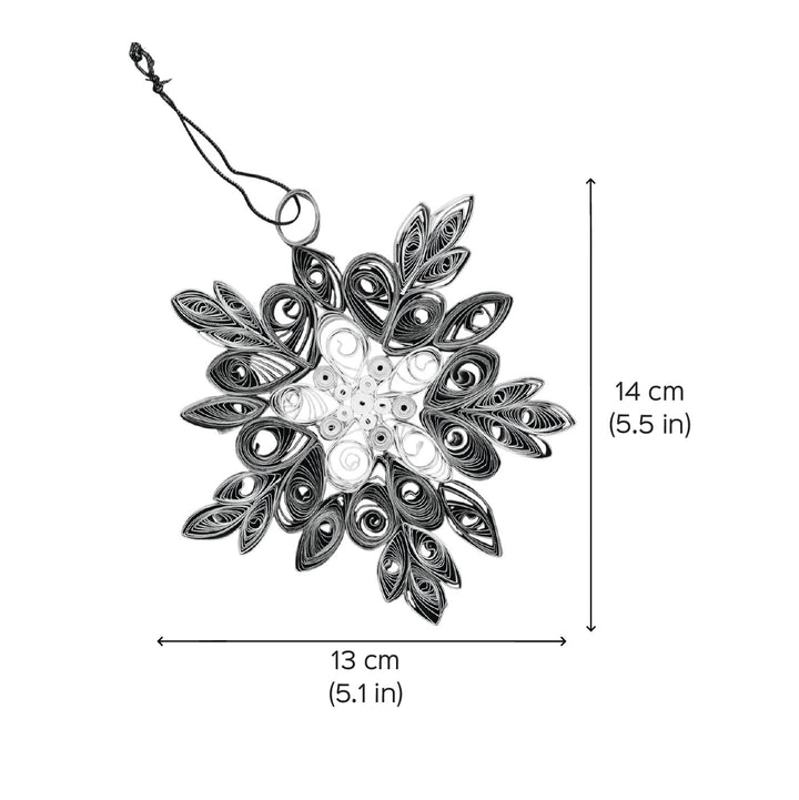Handmade Red Snowflake Paper Quilling Ornament For Christmas Tree Decoration