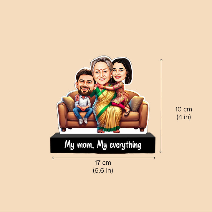 Photo Personalized "My Mom, My Everything" MDF Wood Caricature Cutout For Mothers