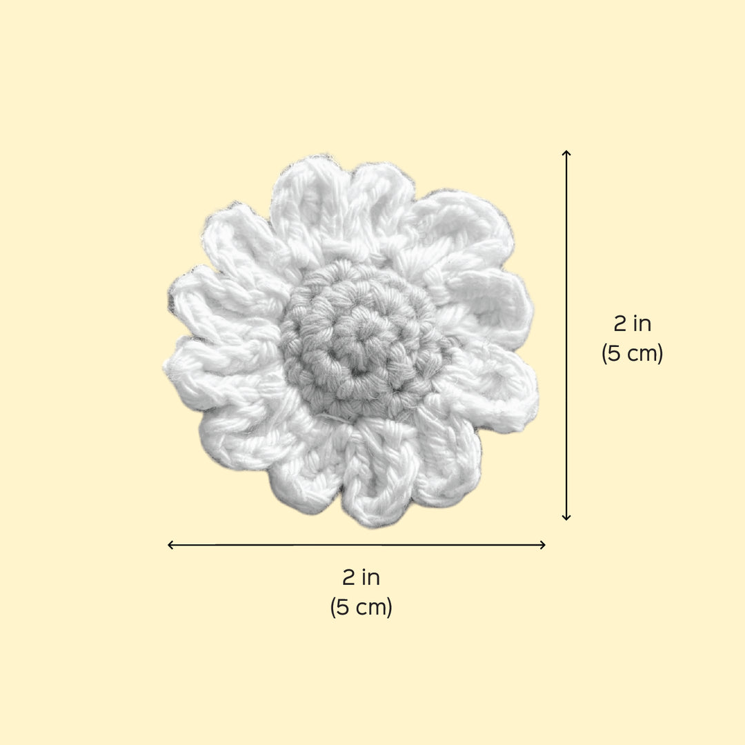 Handmade Crochet Sunflower Design Cotton Hair Tie