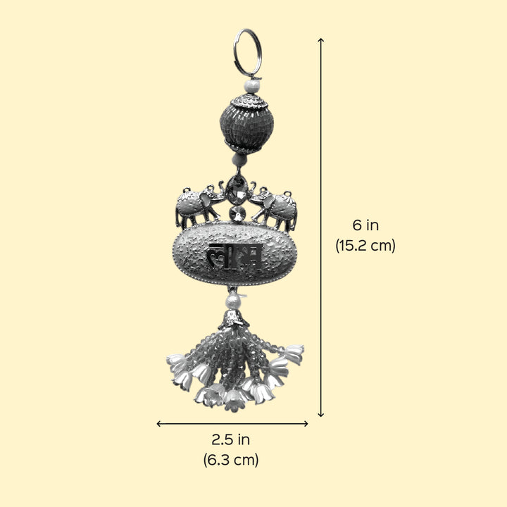 Handmade Beaded Elephant Motif Shubh Labh Hangings | Set Of 2