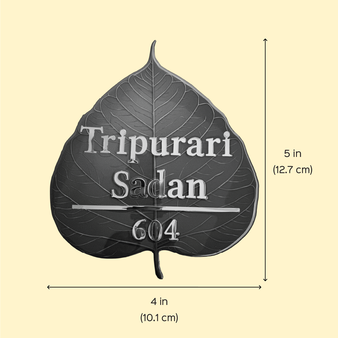 Personalized Blue Leaf Shaped Resin Name Plate