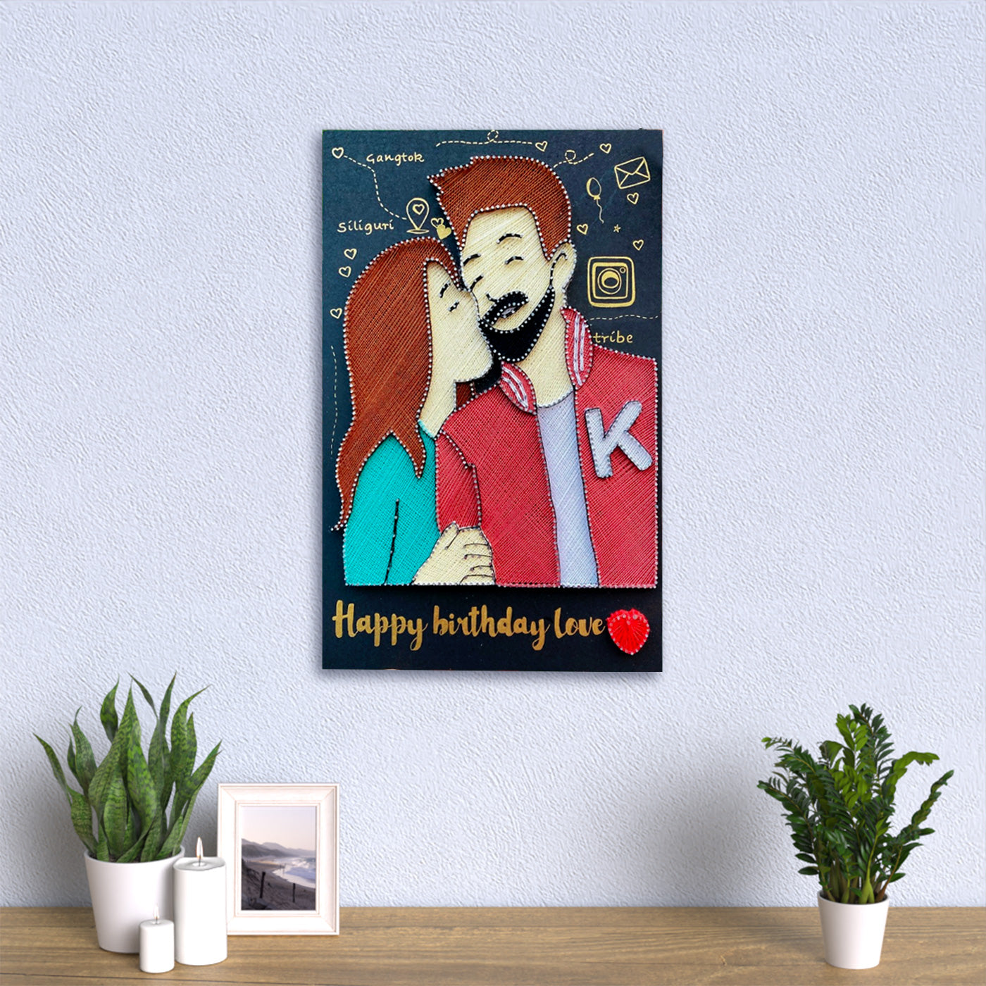 Buy Birthday Gift String Art Nameplate For Couples Online On Zwende