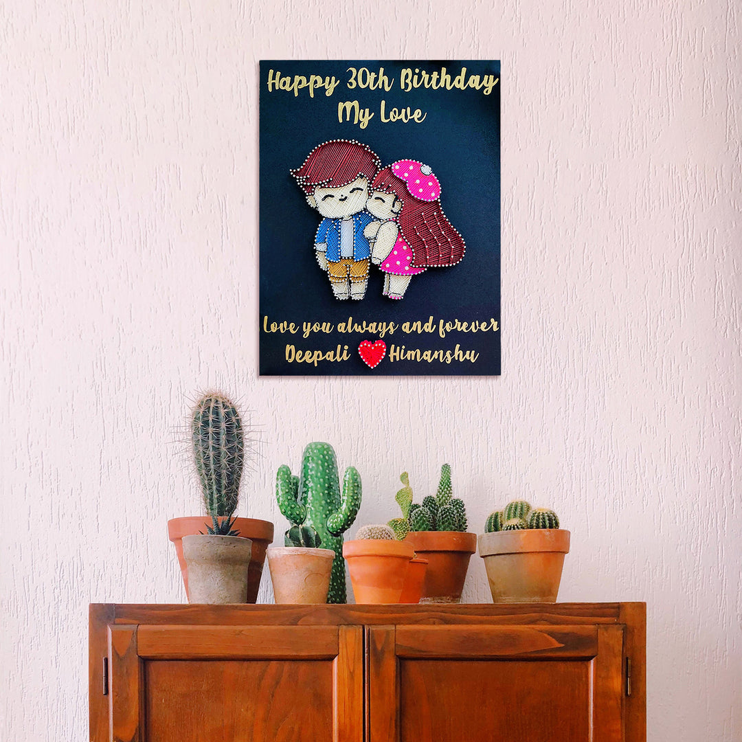 Birthday Gift String Art Nameplate For Couples