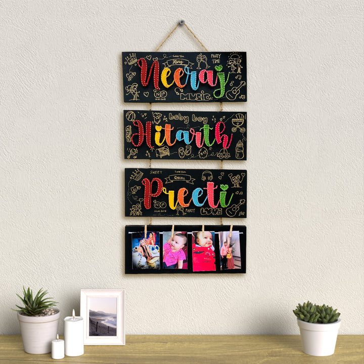 String Art Family Nameplate Personalized Wall Hanging - Zwende