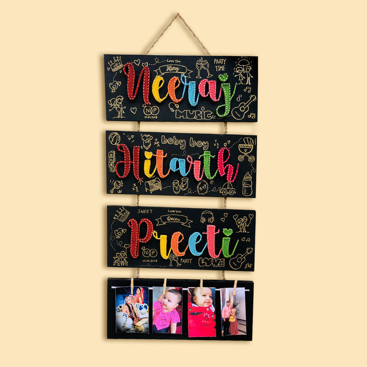 String Art Family Nameplate Personalized Wall Hanging - Zwende