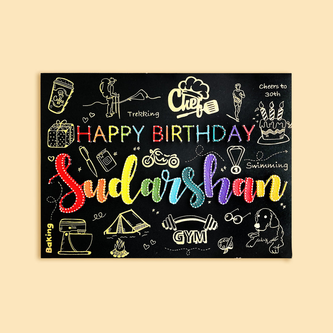 Happy Birthday String Art Personalized Nameplate