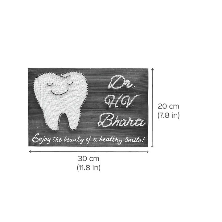 Tooth String Art Personalized Dentist Nameplate