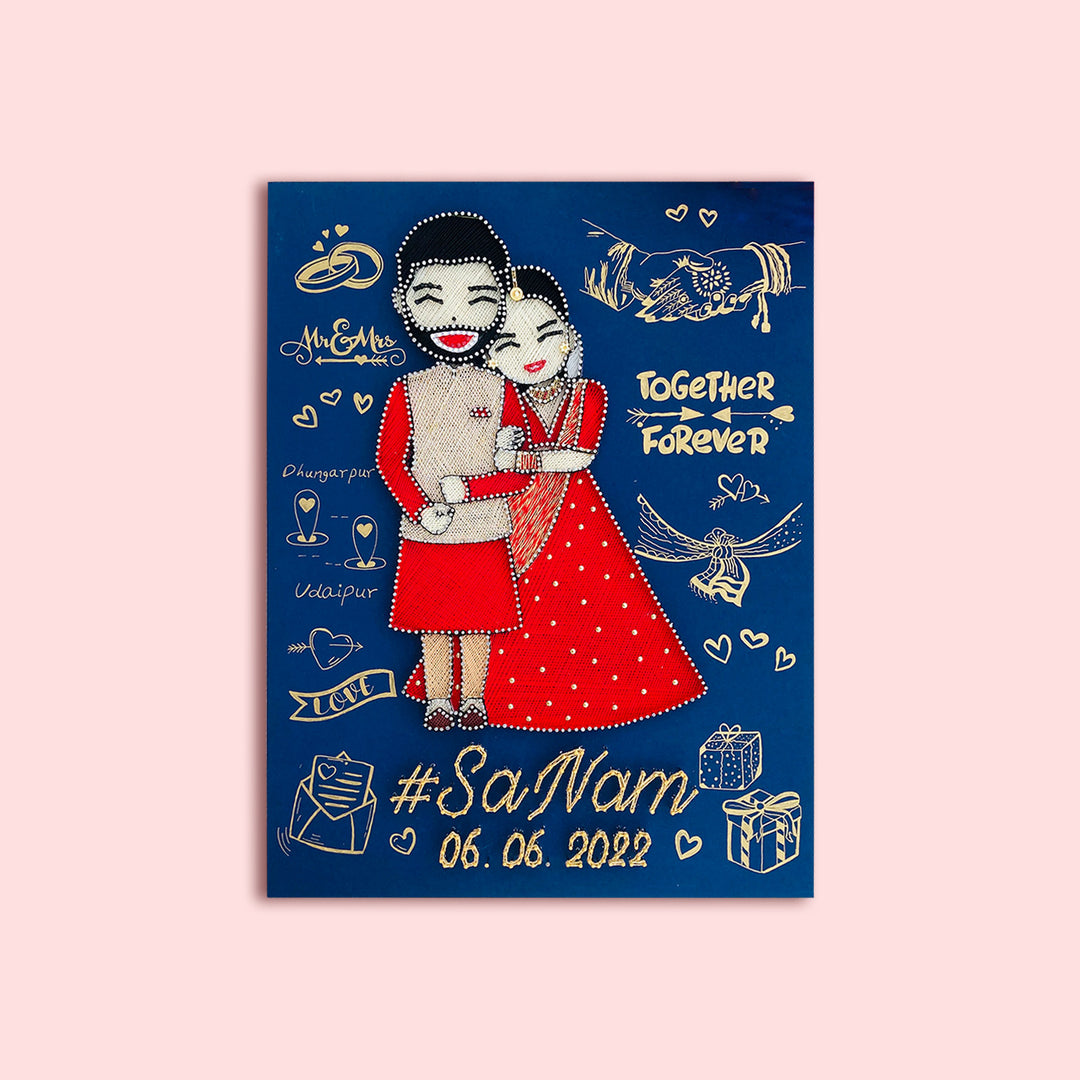 String Art Wedding Couple Personalized Nameplate