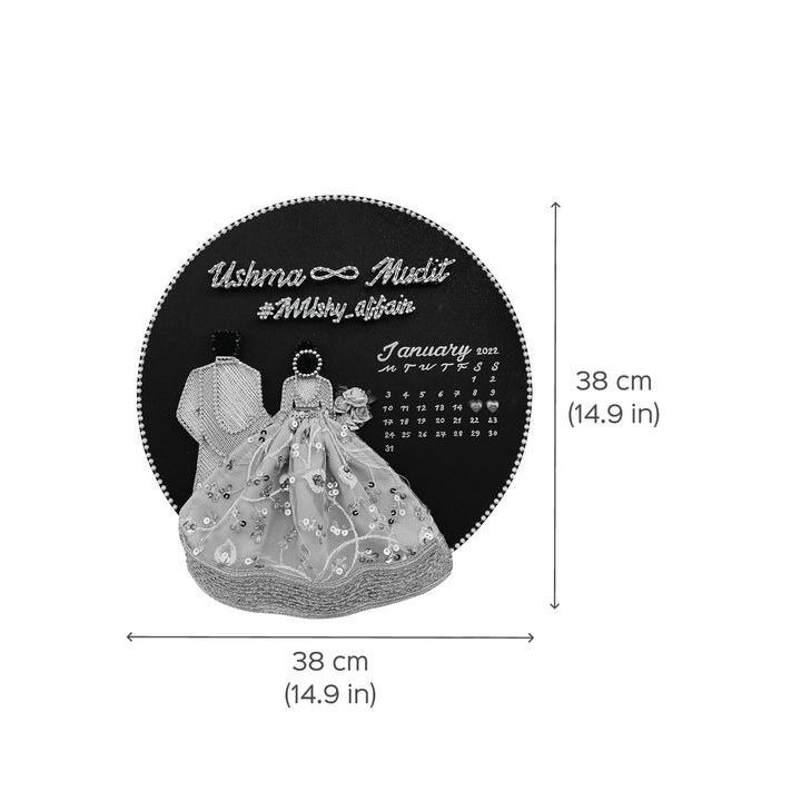 Personalized  Embroidered String Art Wedding Couple Hoop Nameplate