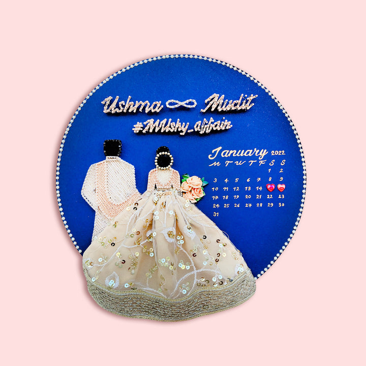 Personalized  Embroidered String Art Wedding Couple Hoop Nameplate