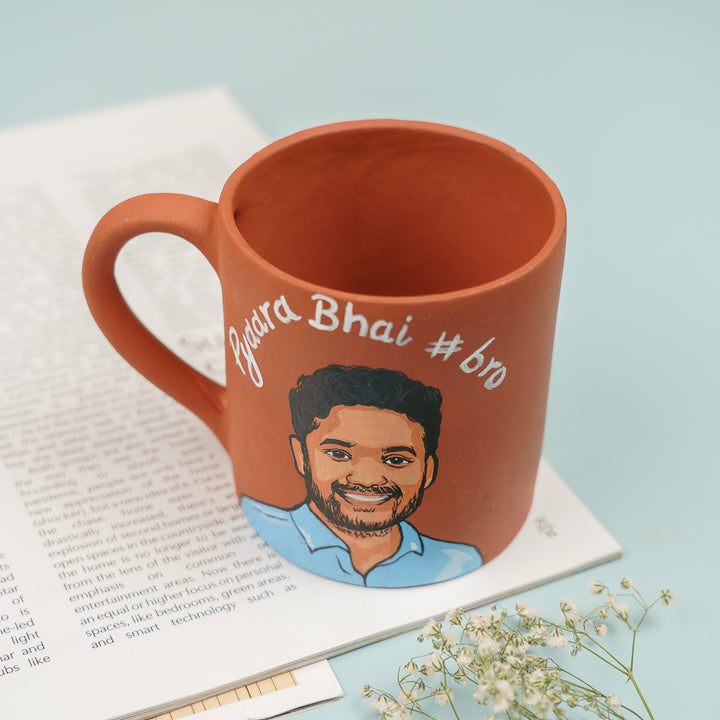 Photo Personalized Handmade Pyaara Bhai Theme Rakhi Hamper Includes 1 Mug 1 Rakhi - Top View Inside Mug