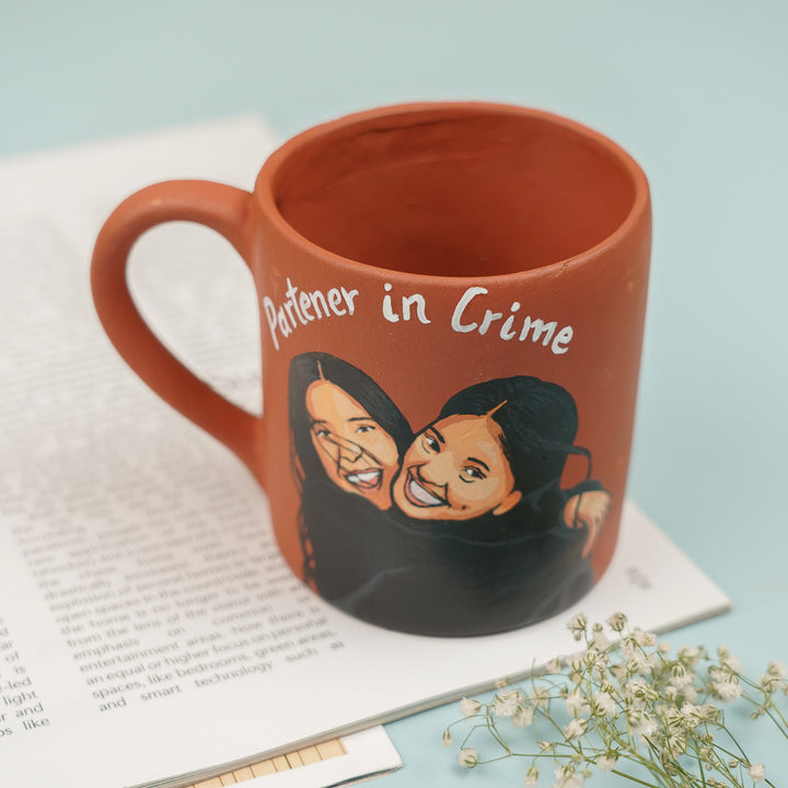 Photo Personalized Handmade Partner In Crime Rakhi Hamper Includes 1 Mug 2 Rakhi - Open Top View of Mug