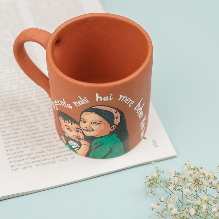 Photo Personalized Handmade Mere Behan Theme Rakhi Hamper | Includes 1 Mug, 2 Rakhi