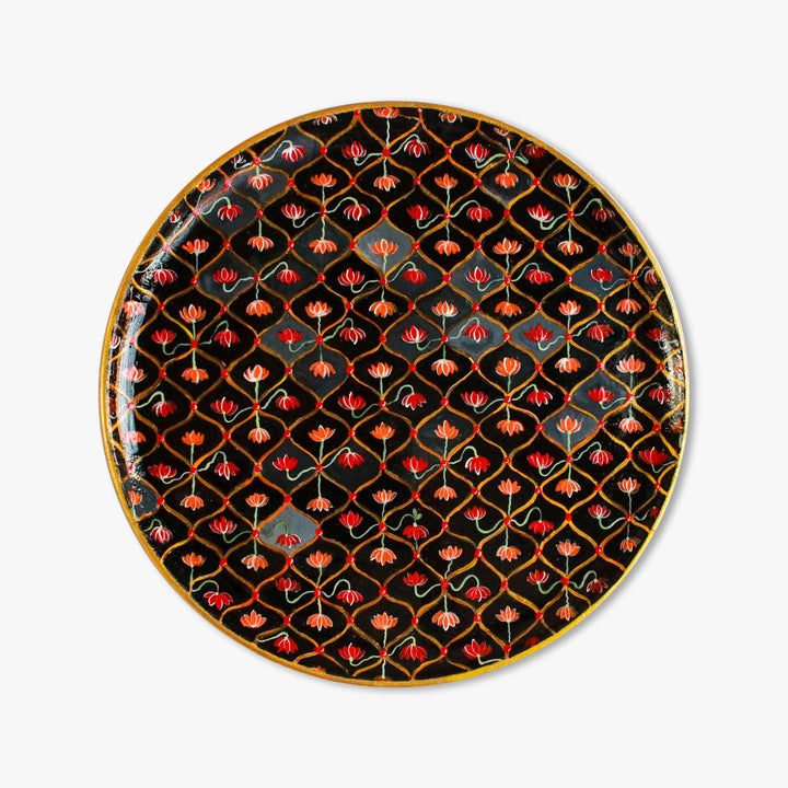 Handpainted Wooden Wall Plate With Rajasthani Artwork - Zwende