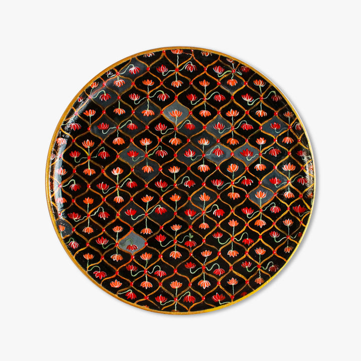 Handpainted Wooden Wall Plate With Rajasthani Artwork