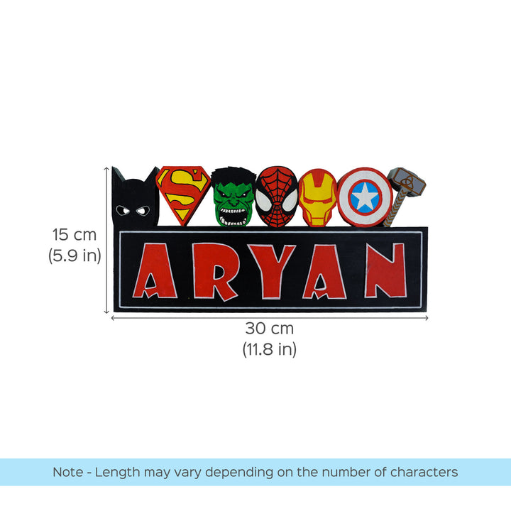 Handcrafted Personalized Superhero Theme 3D Name Block For Kids