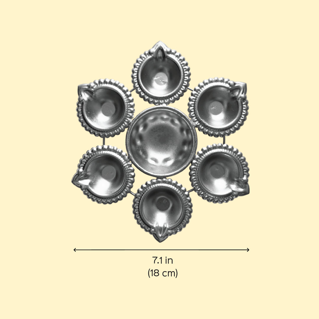 Engraved Diya Design Iron Tealight Holder