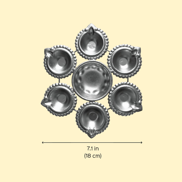 Engraved Diya Design Iron Tealight Holder