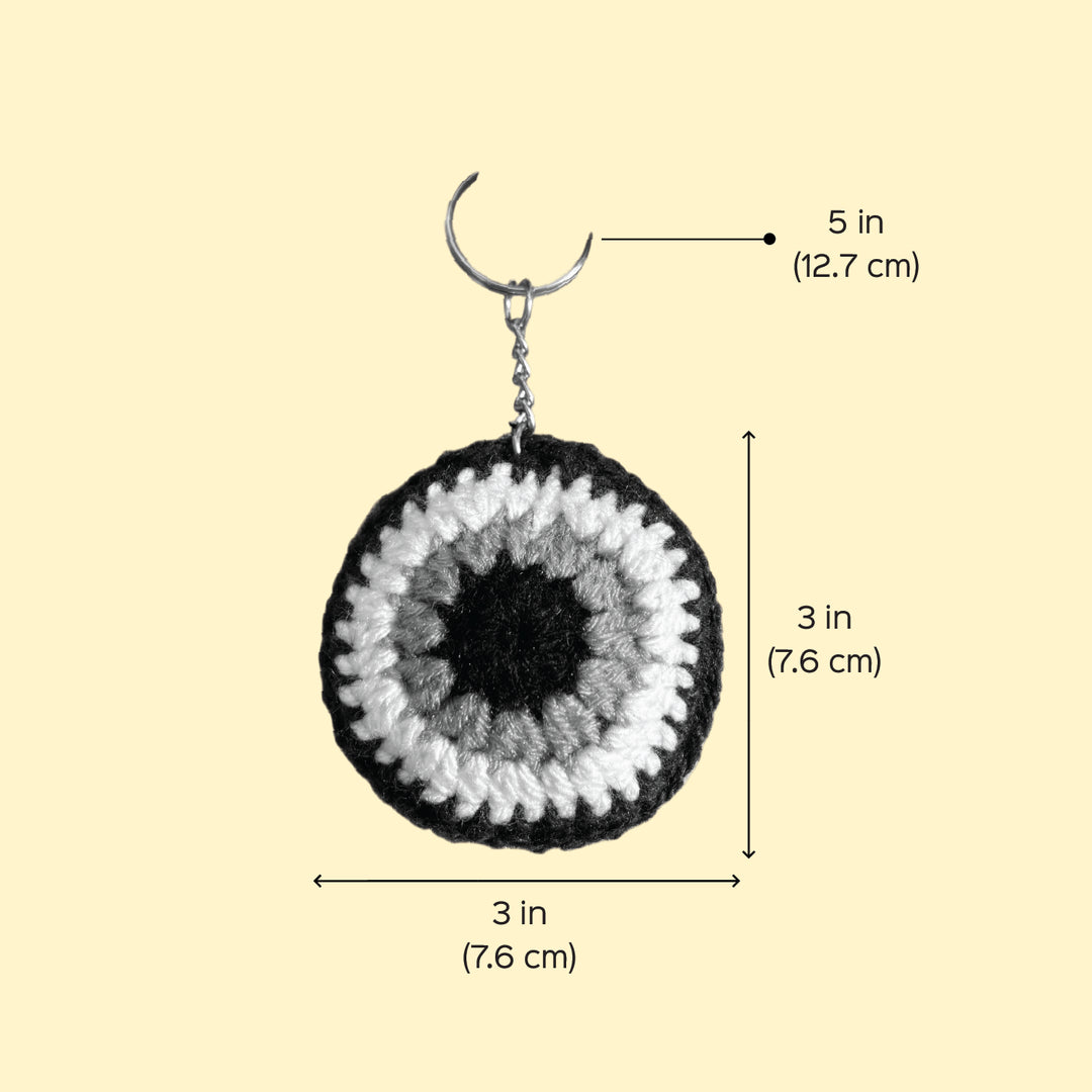 Handmade Crochet Evil Eye Cotton Bag Charm