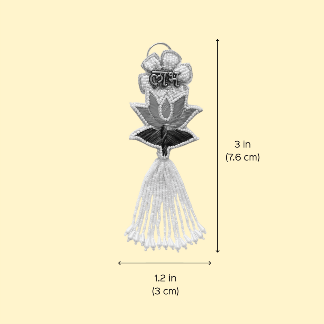 Handmade Beaded Lotus Shubhlabh Sequin Silk Hanging