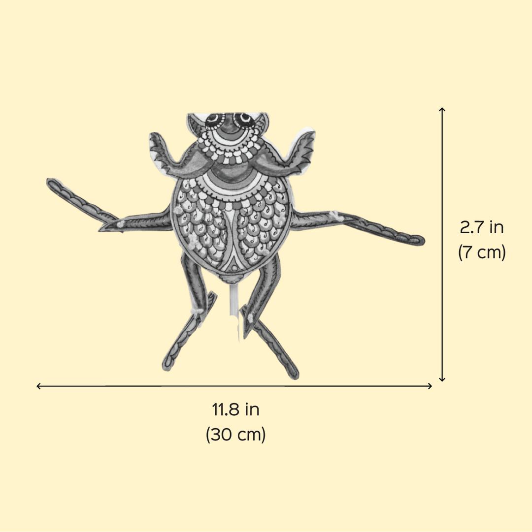 Hand-Painted Beetle Tholu Bommalata Flip Toy