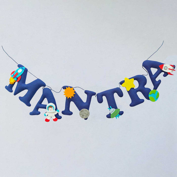 Handcrafted Personalized Astronaut Theme Felt Bunting