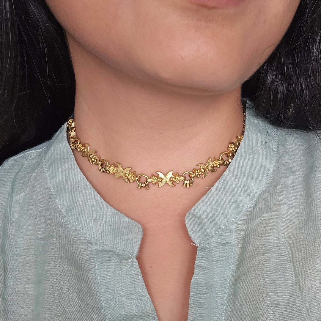 Handmade Ava Thin Brass Choker Necklace