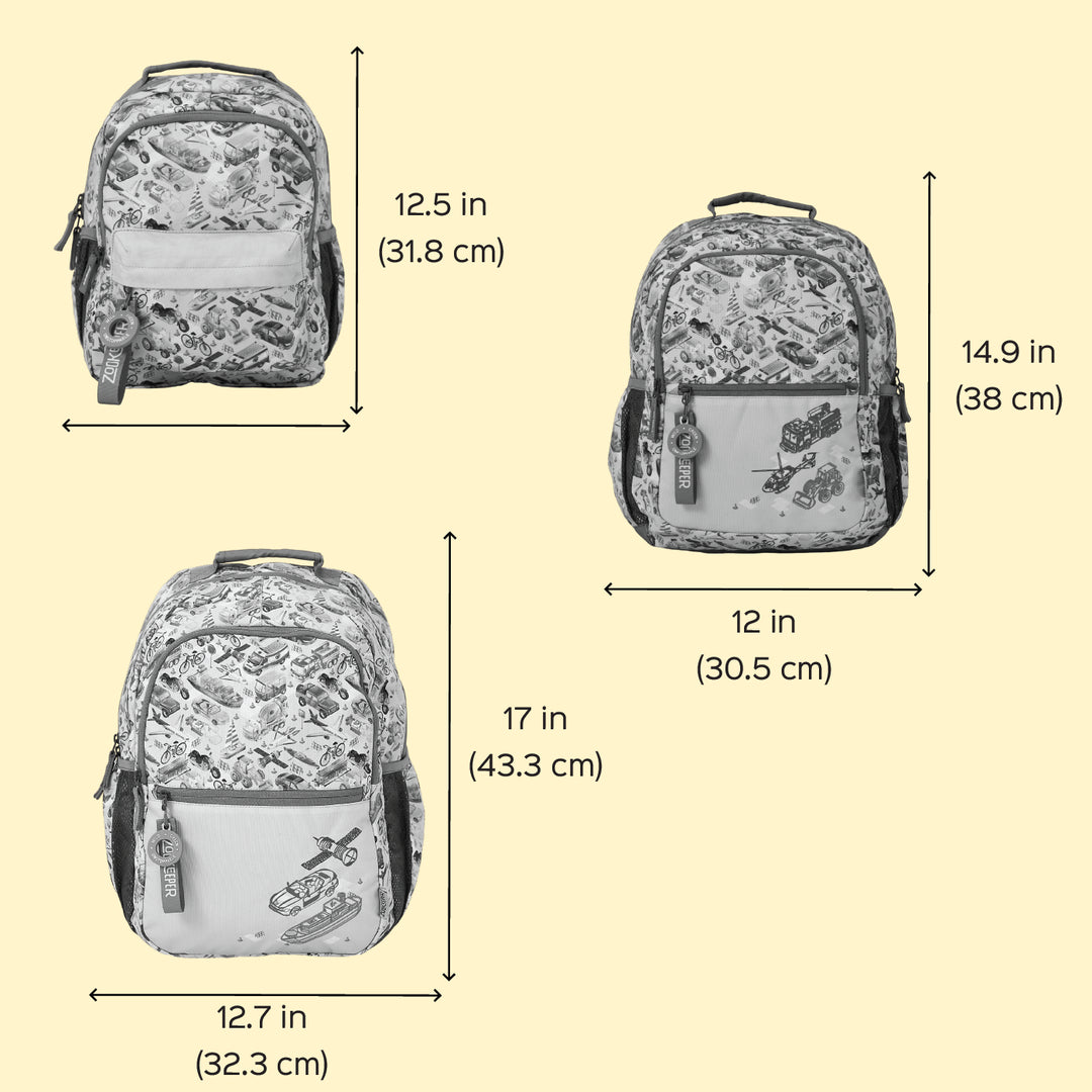 City Safari Theme Water-Resistant Kids Everyday Backpack