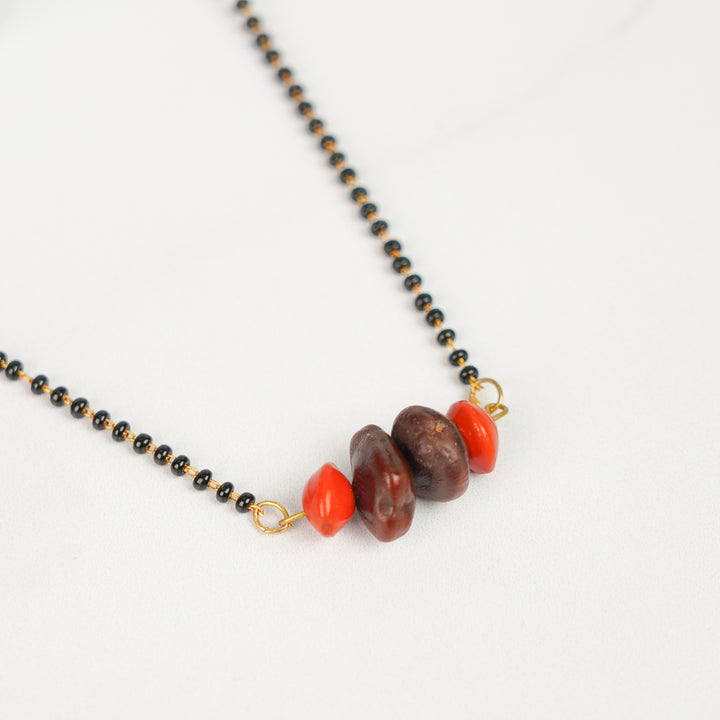 Handmade Single Chain Gunj & Tamarind Seed Mangalsutra