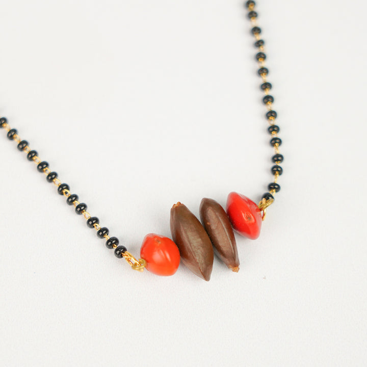 Handmade Single Chain Gunj & Sitaphal Seed Mangalsutra
