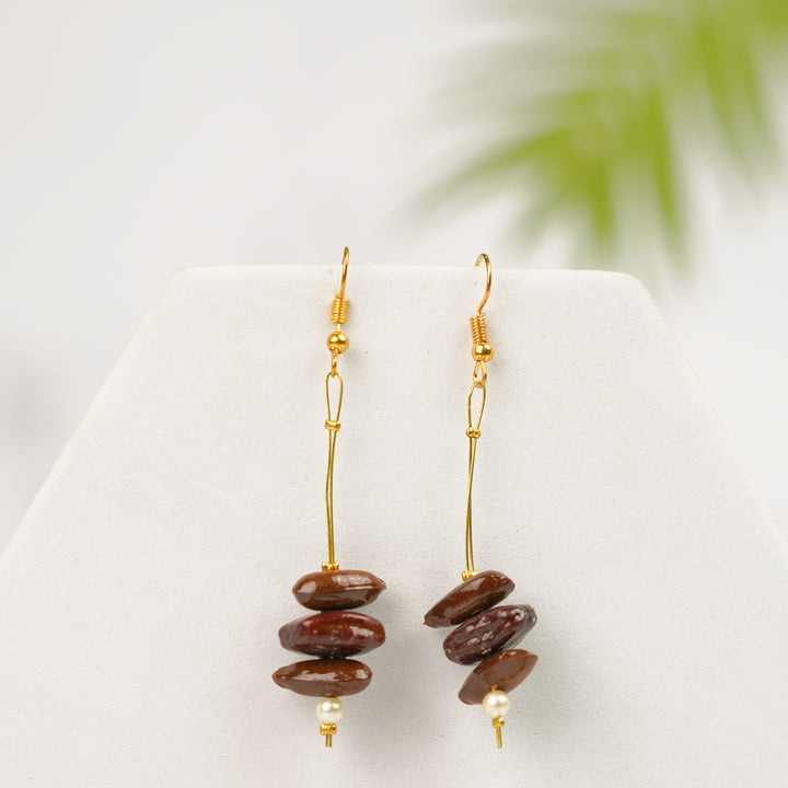 Handmade Brown Sitaphal & Tamarind Seed Earrings