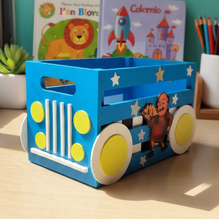Blue Bus Personalized Handmade Book Box