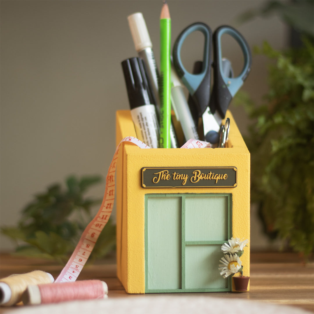 Personalized Handmade Tiny Boutique Themed Pen Stand For Decor