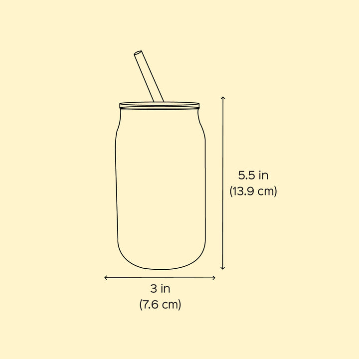 Hand-Painted Fruit Pop Glass Tumbler With Straw