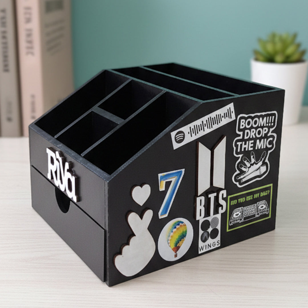 Black Bts Personalized Handmade Stationary Box