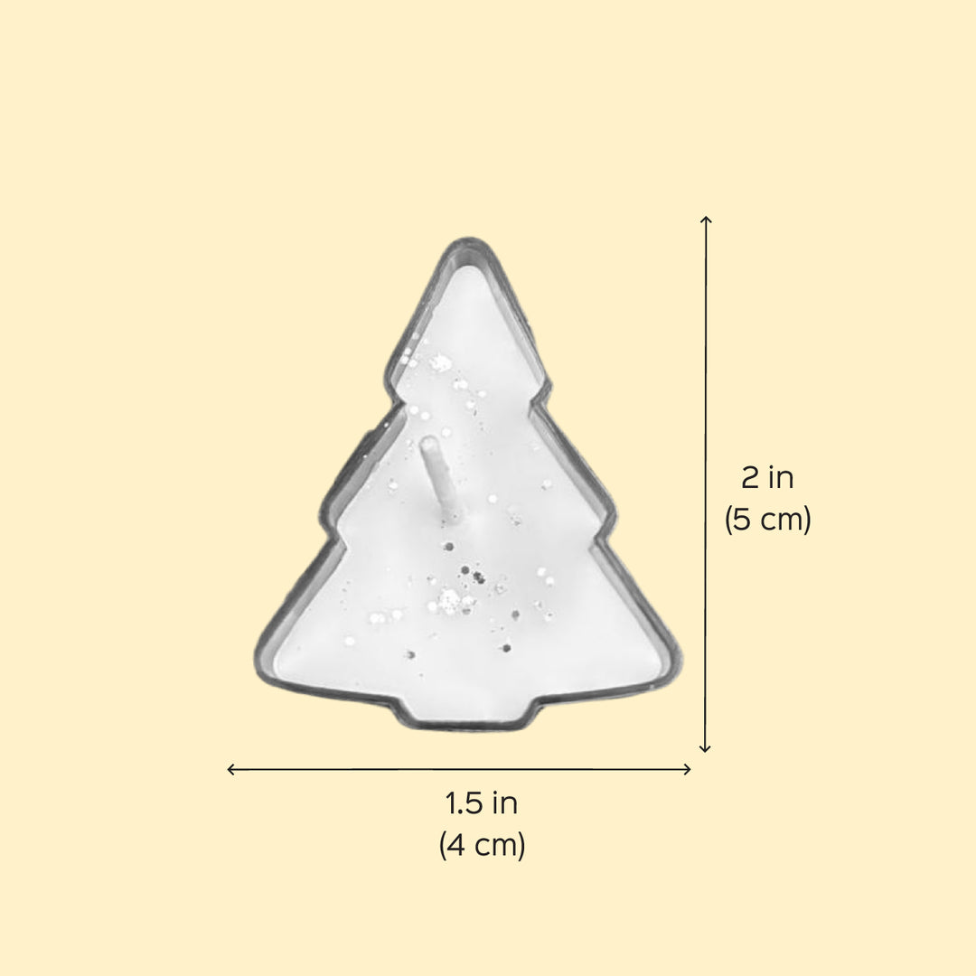 6 Pc | Handmade Red, Green & White Xmas Tree Soy Wax Candles