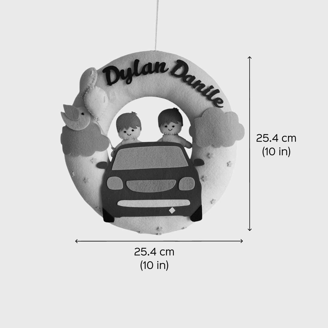 Personalized Highway Heroes Theme Felt Kids Name Plate