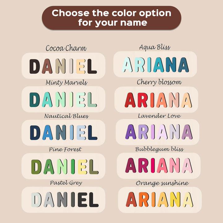 Personalized Name With Six Animals Wooden Puzzle