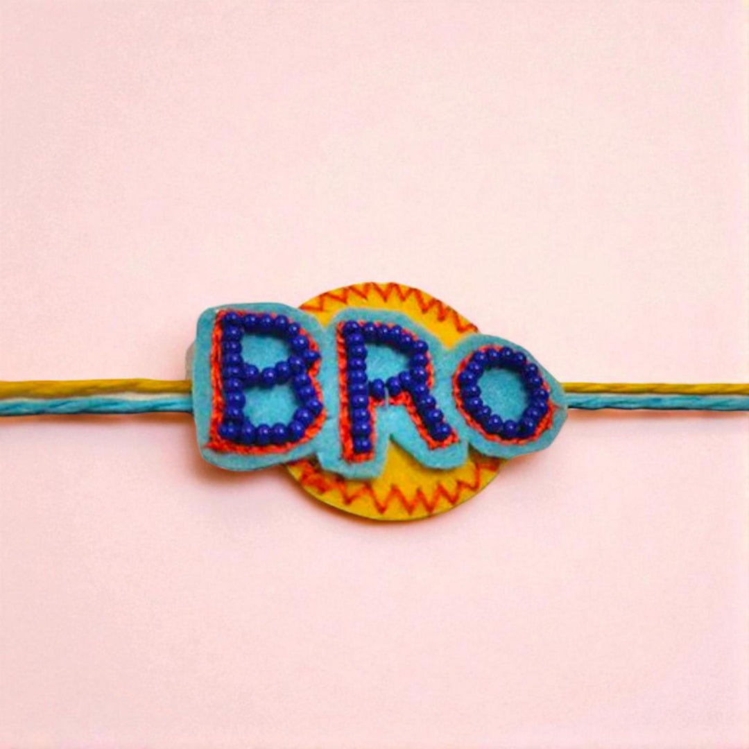 Handmade Beaded "Bro" Rakhi For Brother