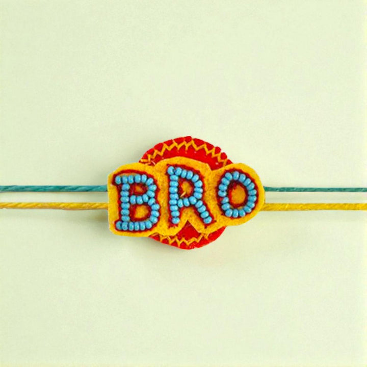 Handmade Beaded "Bro" Rakhi For Brother