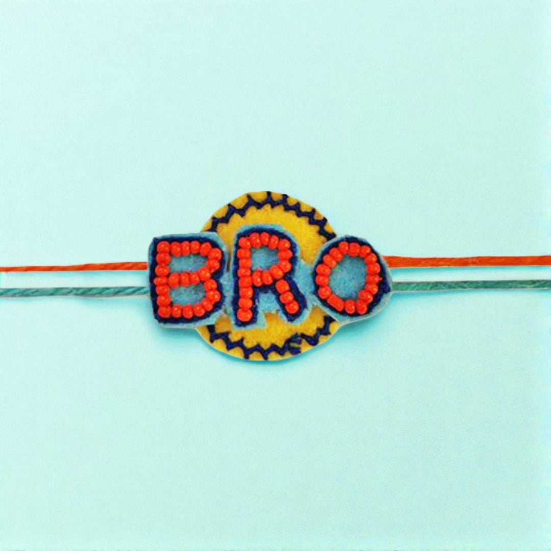 Handmade Beaded "Bro" Rakhi For Brother