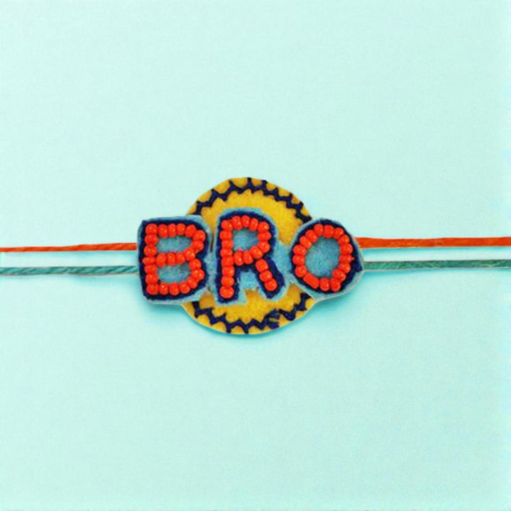Handmade Beaded "Bro" Rakhi For Brother